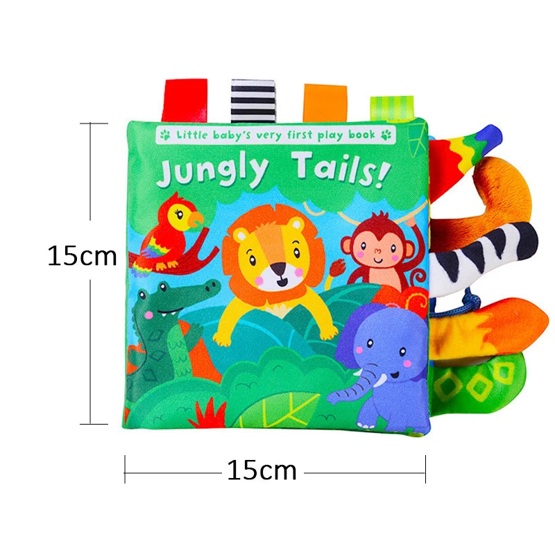 Weiche Babybücher, 3D-Touch-Feeling, kontrastreiches Stoffbuch, sensorisches frühes Lernen, Kinderwagenspielzeug für Kleinkinder, Geschenke von 0–12 Monaten