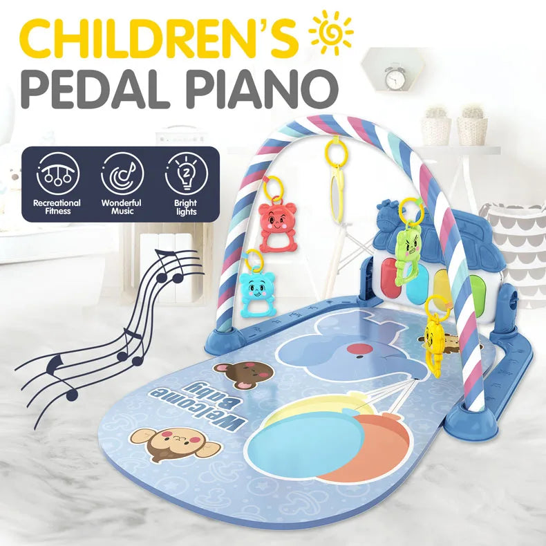 Baby Music Activity Gym Carpet Play Mat Newborn Rug Pedal Piano Keyboard Infant Fitness Rack Playmat Crawling Game Pad Toy Gift