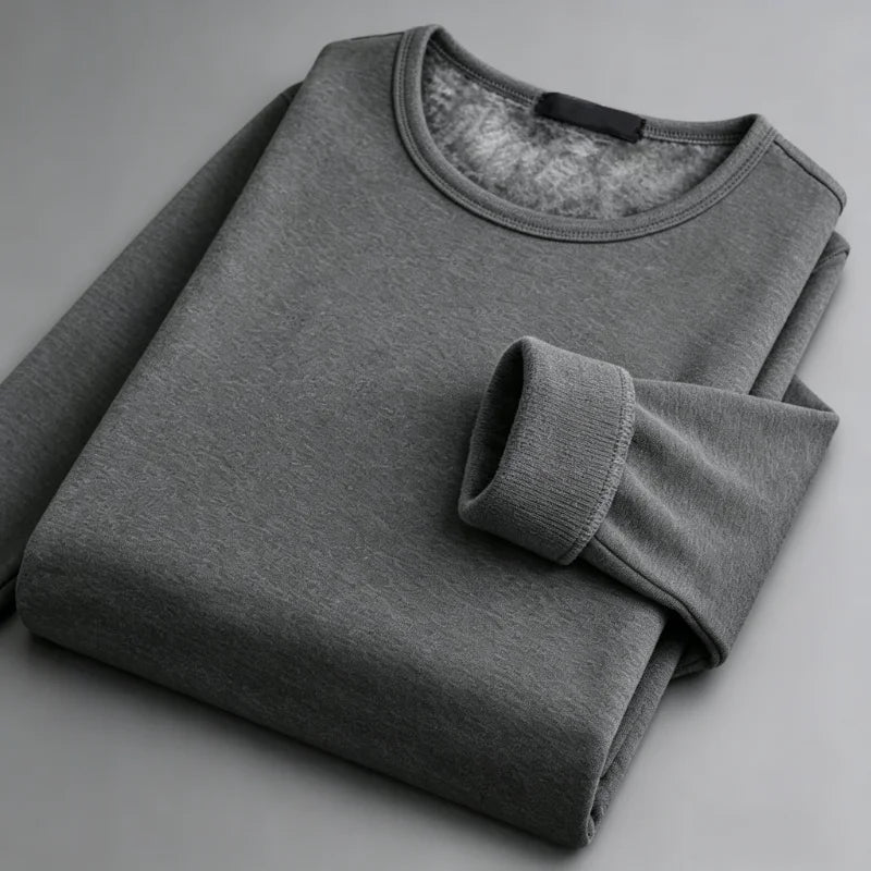 CHUANGERM Herren Herbst Winter Mode Rundhals Warme Langarm Thermo-Unterwäsche T-Shirt Unterhemd