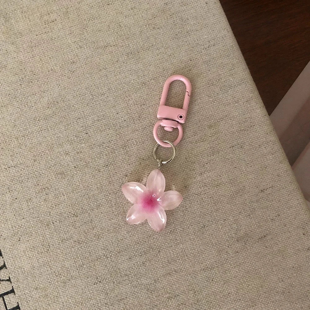 Transparenter Y2K-Schlüsselanhänger mit Blumenmuster, niedlicher ästhetischer Mehrzweck-Schlüsselhalter, Tasche, Kopfhörerhülle, Charm-Zubehör für Frauen und Mädchen