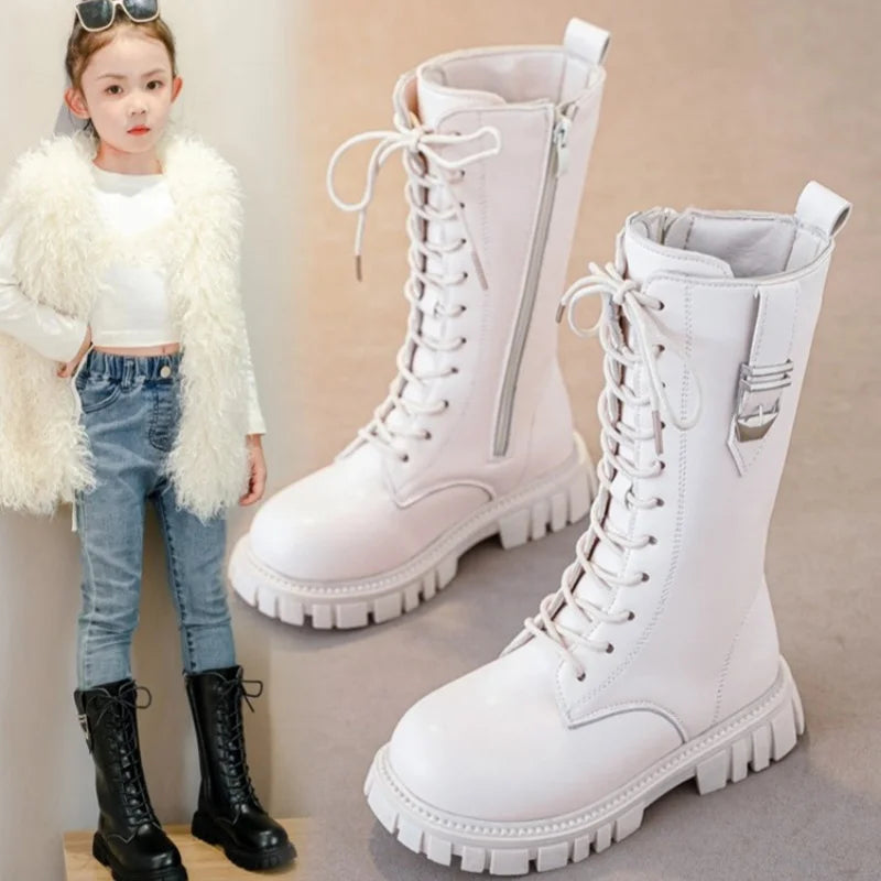 Elegante Zipper Baby Mädchen Lässige Mode Stiefel Herbst/winter Runde Kappe Warme Dicke Sohle Spitze Bequeme kinder Zwischensohle stiefel