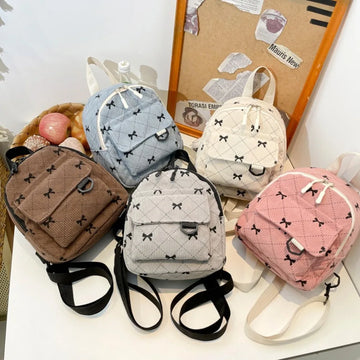 Mini Rucksack Süße Bowknot Gedruckt Schulter Tasche Reise Kosmetische Lagerung Tasche Koreanische Ins Student Bookbags Casual Rucksack