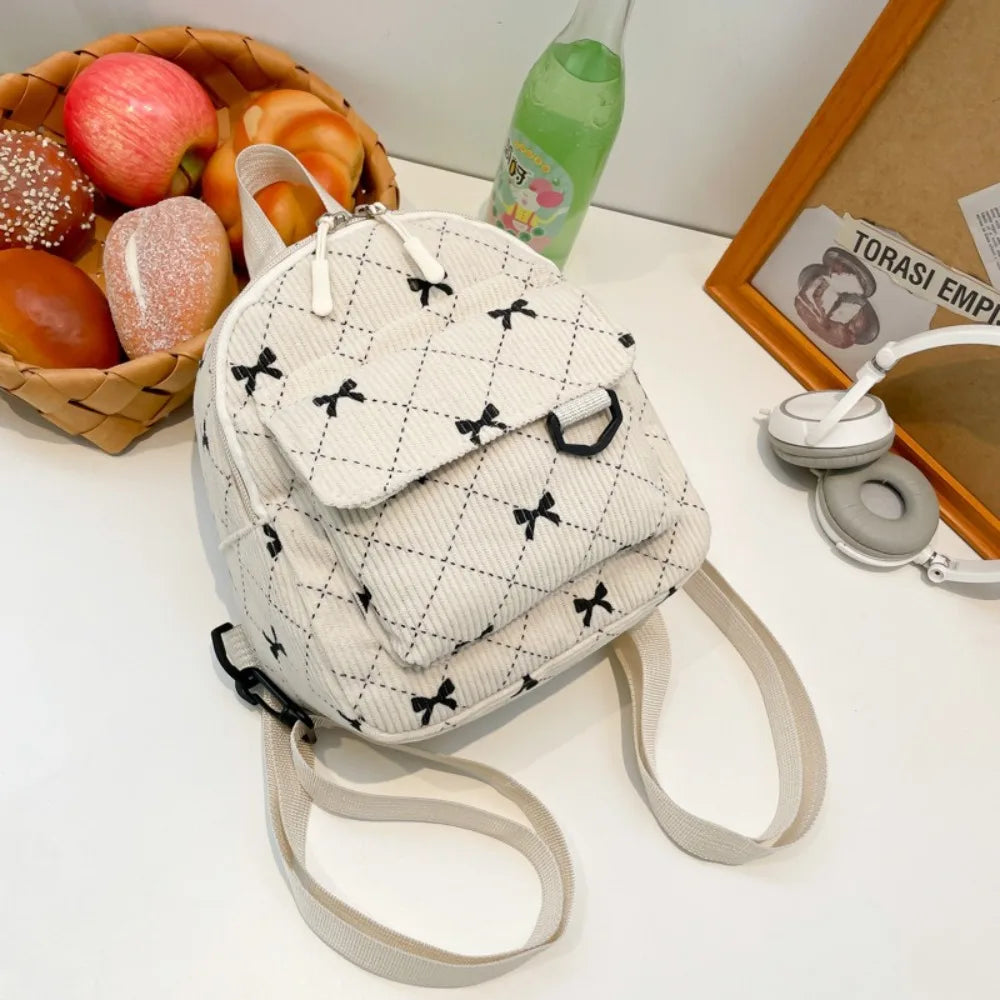 Mini Rucksack Süße Bowknot Gedruckt Schulter Tasche Reise Kosmetische Lagerung Tasche Koreanische Ins Student Bookbags Casual Rucksack
