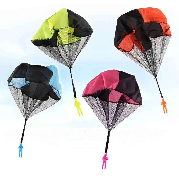 1 Stück Handwurf-Fallschirm, Lustiges Outdoor-Spielzeug, Geschenkspielzeug, Fallschirmsport mit Mini-Soldatenfiguren