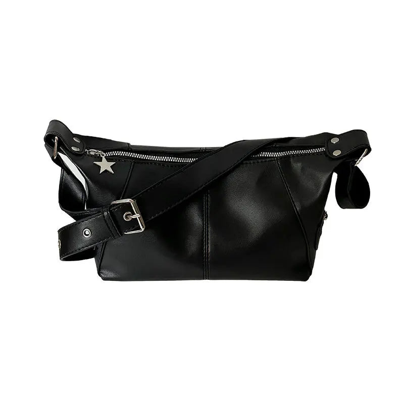Y2k koreanische gotische Stern Mädchen schwarze Handtasche Harajuku ästhetische Vintage Schulter Umhängetasche trend ige Frauen Messenger Einkaufstaschen