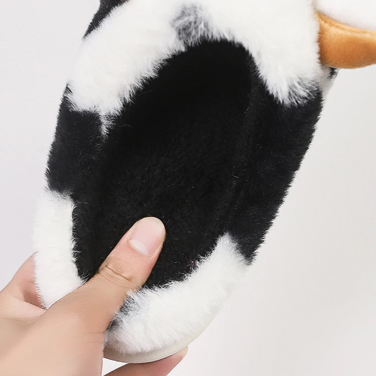 Cute Cow Plush Slippers