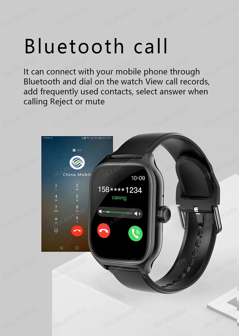 Smart Watch für Android IOS Uhren 1,83 Zoll HD Display Bluetooth Anruf Nachricht Alarm Musik Sport Modus Smartwatch Männer Frauen Geschenk