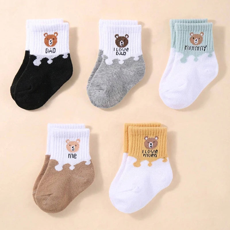 5 Paar Babysocken, niedrig geschnittene Stretch-Söckchen, Säuglingssocken für Neugeborene, Kleinkinder, Jungen und Mädchen, Babysocken