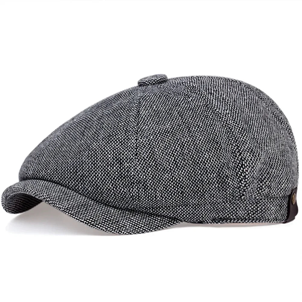 Retro Newsboy Caps für Herren, achteckige Hüte, britische Malerhüte, Herbst-Winter-Baskenmützen, Fischgrätmuster-Flatcaps, Hip-Hop-Baskenmützen, Gorras