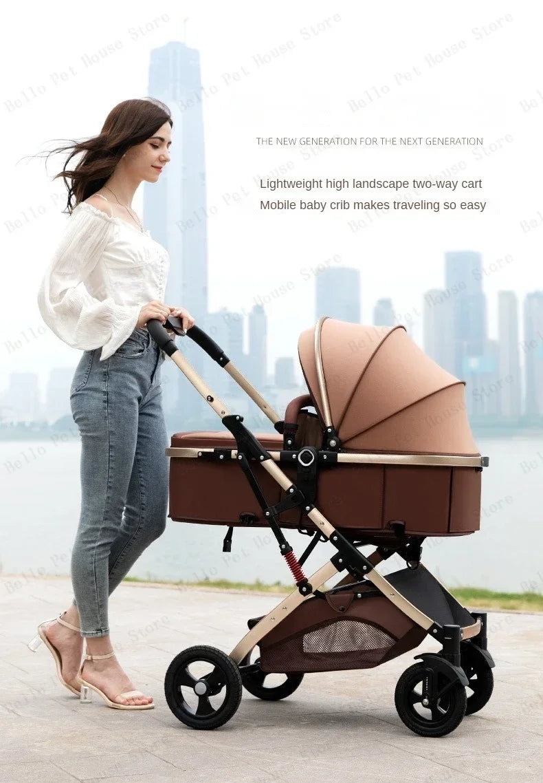 2025 Neuer 3-in-1 Zwillingskinderwagen mit Autositz, Tragbarer Klappbarer Hochsitz-Kinderwagen für Neugeborene zum Sitzen oder Liegen