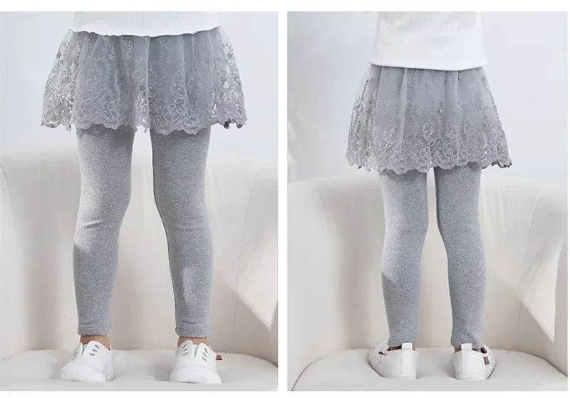 Neue Baby Mädchen Leggings Spitze Prinzessin Rock-hosen Frühling Herbst Kinder Dünne Rock Hosen für 2-7 Jahre kinder Kleidung