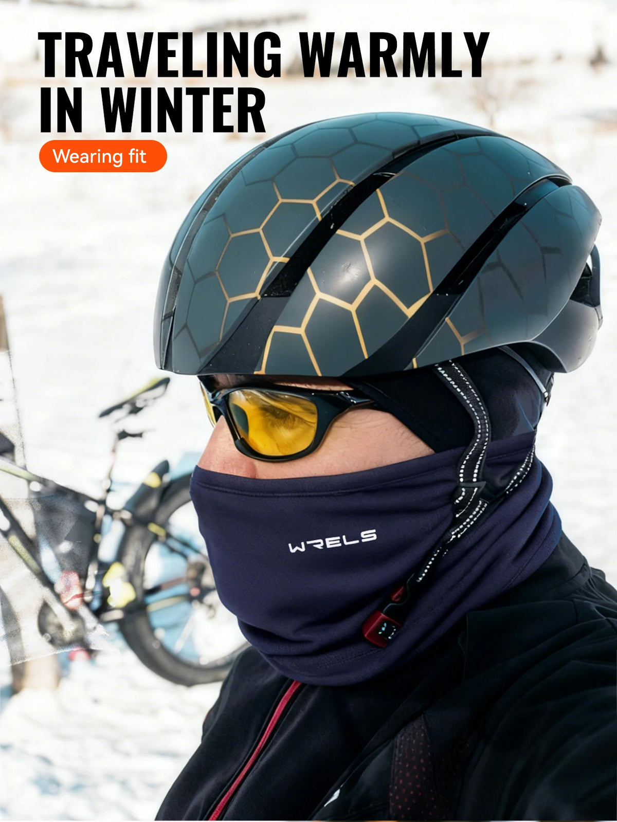 WRELS Winter-Halsmanschette, Halswärmer-Abdeckung, Ski-Gamaschen für Männer und Frauen, Fleece, dick, winddicht, Skimaske, Schal, atmungsaktive Gesichtsmaske