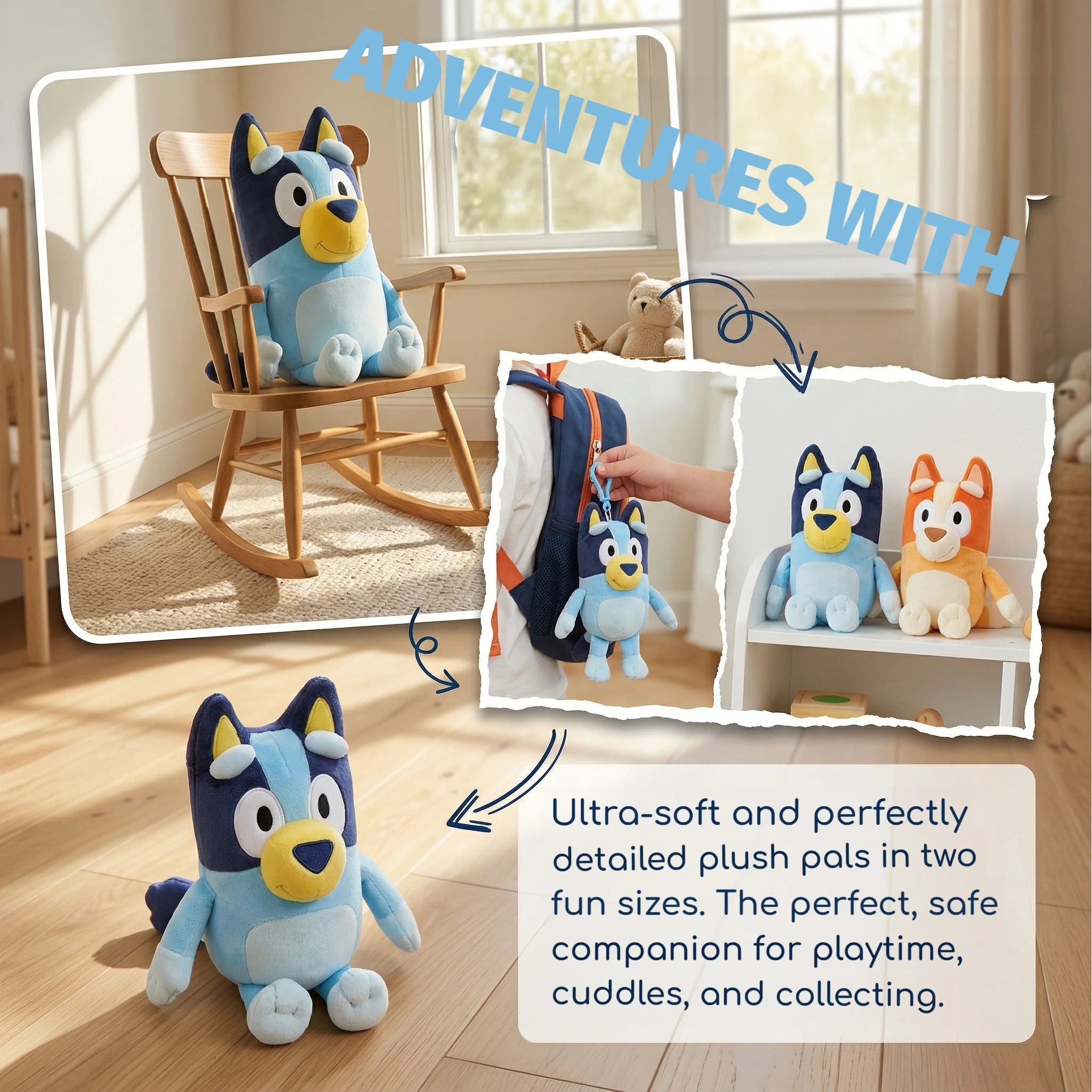 Süße Cartoon-Spielzeuge 15cm/30cm Bluey Hund Bingo Familie Plüschtier Hund Weiche Stofftiere Puppen Geburtstagsgeschenk Bluey Begleiterpuppe Geschenke