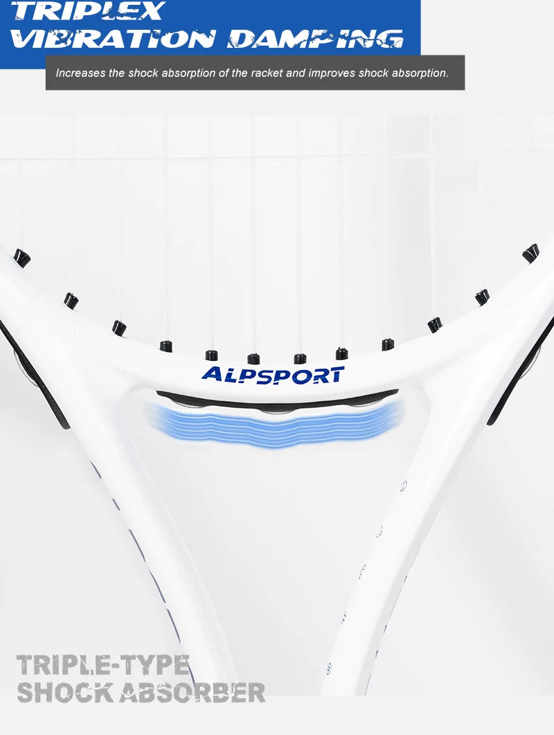 ALPSPORT T800 18K Professioneller Tennis-Schläger aus Carbonfaser – Leicht (280g) mit Tasche & Rutschfestem Gurt, Schneller Versand für Turniere