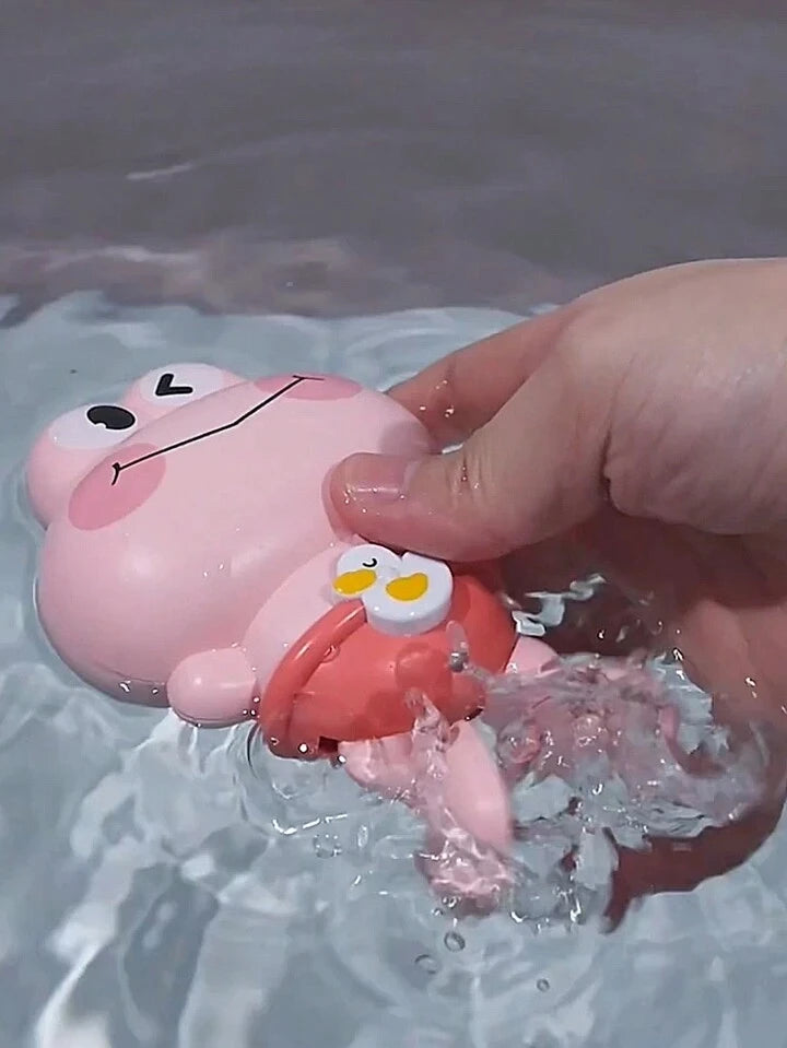 Aufziehbares Schwimm-Frosch-Badespielzeug für Kleinkinder, ohne Batterie, formfreies ABS-Montessori-Wasserspielzeug für Kinder