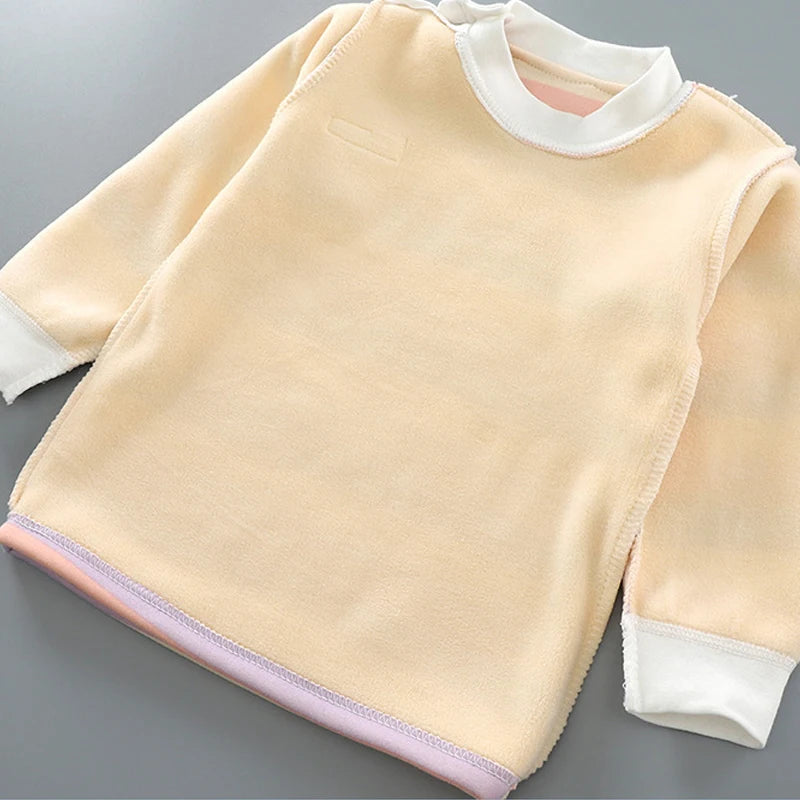 Verdicken Warme Plüsch Kinder Sets Kinder Kleidung Junge Mädchen Unterwäsche Anzüge Herbst Winter Kinder Kleidung