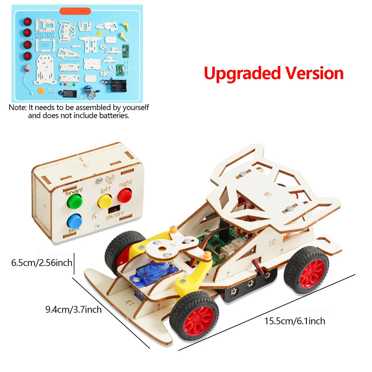DIY Holz Fernbedienung Auto Mini Allradantrieb Rennwagen Wissenschaft Experiment Kits STEM Lernspielzeug für Teenager Kinder Geschenke