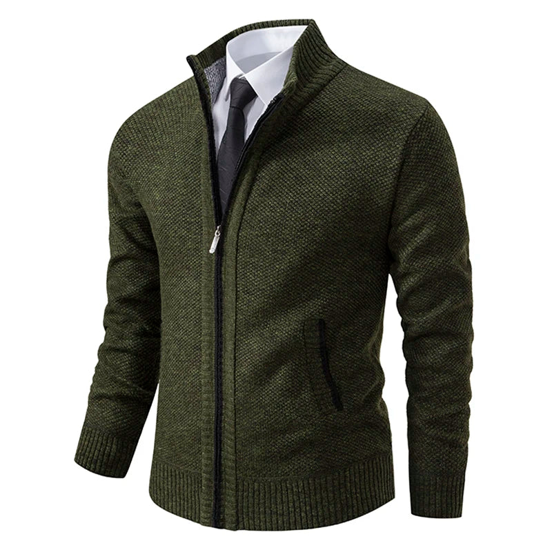 Herbst Und Winter New Jersey männer Casual Sport Mantel Einfarbig Stehkragen Wullover Greifen Fleece Warm Zipper Strickjacke