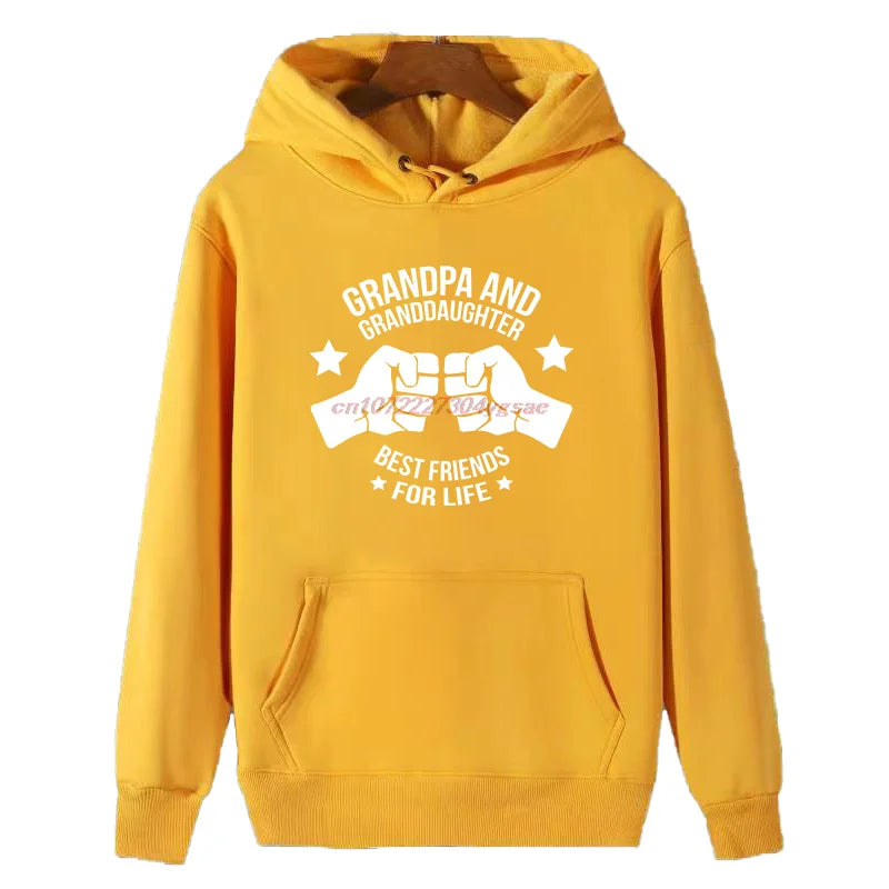 Opa und Enkelin beste Freundin lustige grafische Kapuzenpullover Mode Winter Hoodie Pullover Herren Sweat-Shirt