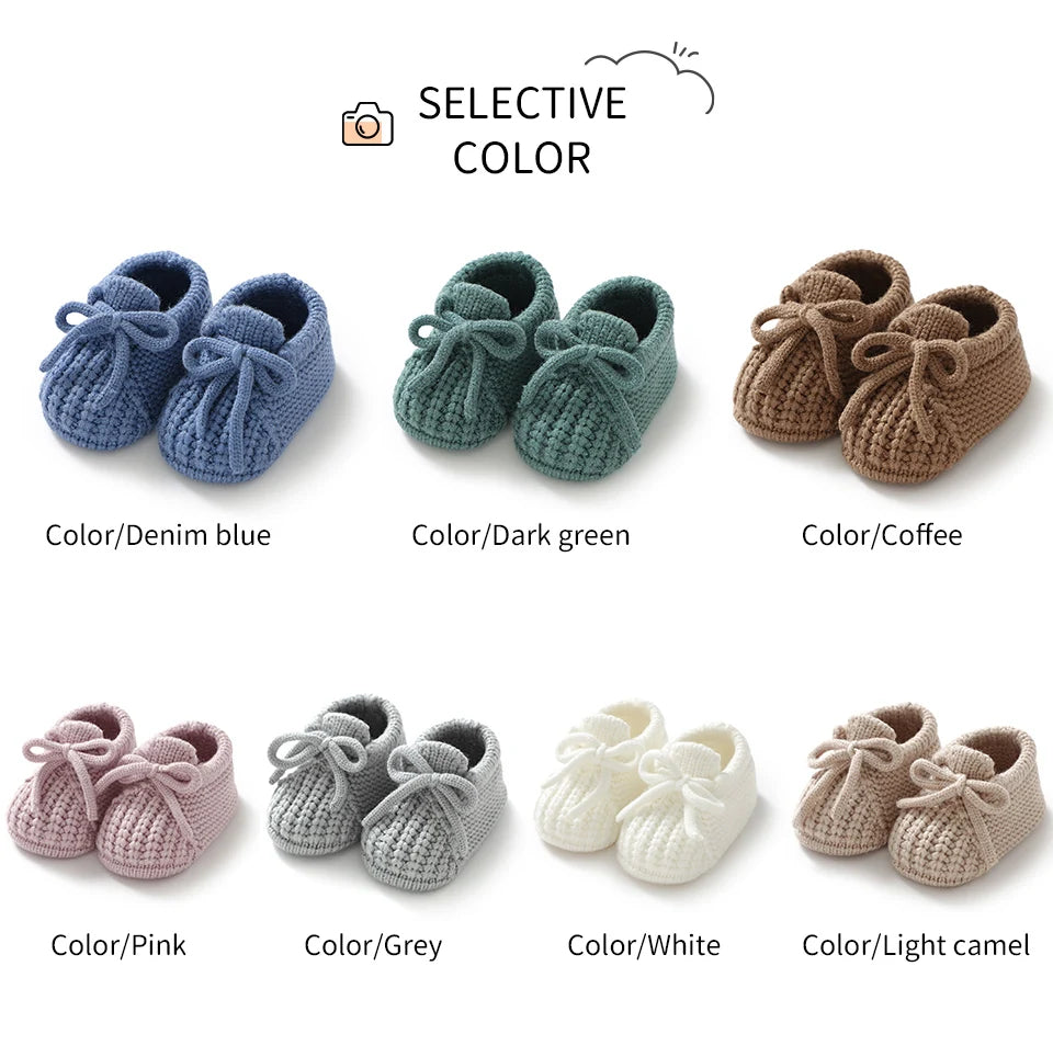 Baby Schuhe Gestrickte Neugeborenen Bett Schuhe 0-18M Warme Kleidung Zubehör Infant Jungen Mädchen Erste Stiefel Fashion Solid kleinkind Kind