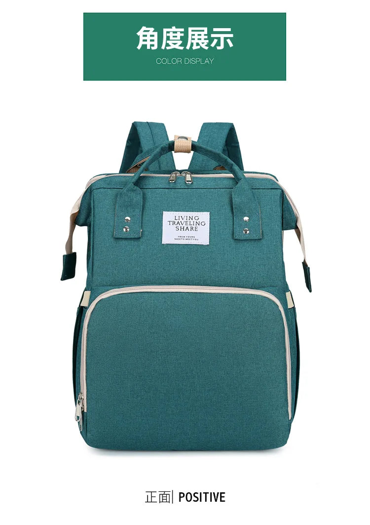Mama Wickeltaschen Babybett Mutter Große Kapazität Windel Milchflasche Rucksäcke mit Wickelunterlage Praktische Baby-Stilltaschen Geschenk