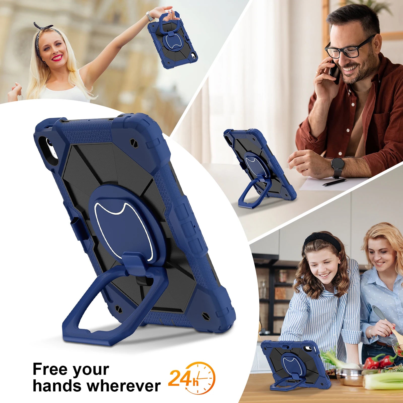 Robuste Armor-Kinderhülle für iPad 10. Generation Air 5 4 10.9 Air 11 2025 13 2024 10.2 8. 9. Generation 9.7 Tablet-Ständer Stoßfeste Schutzhülle