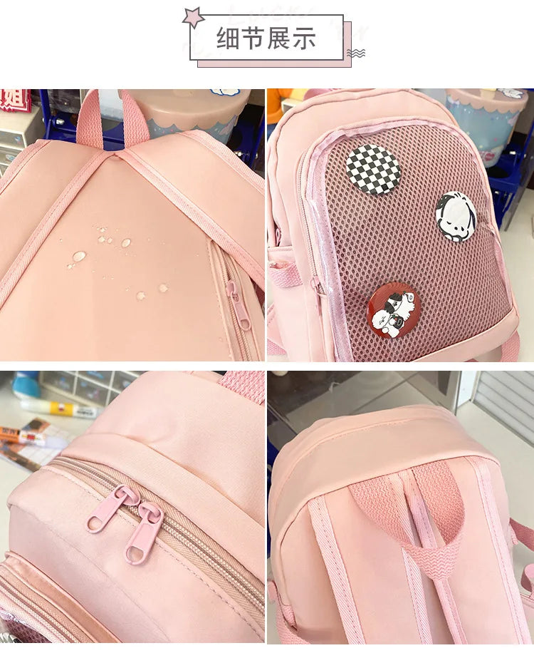 Y2K Nette Mini Rucksack Frauen Kawaii Ita Tasche Süße Mädchen Transparent Rucksack DIY Persönlichkeit Display Rucksack Lolita Schulter Tasche