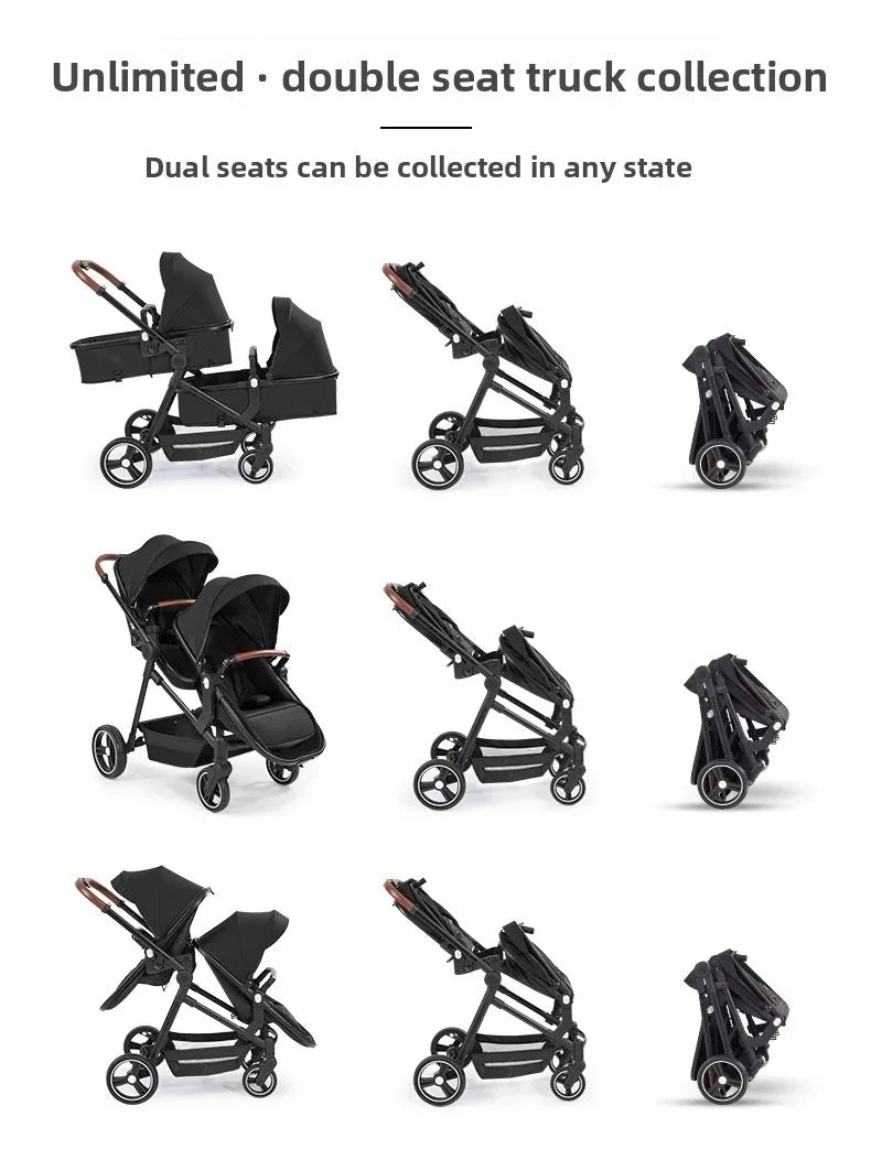 Ein faltbarer, multifunktionaler Kinderwagen, der auf einem Flugzeug getragen werden kann. Es kann in ein leichtes Babyrad zerlegt werden.