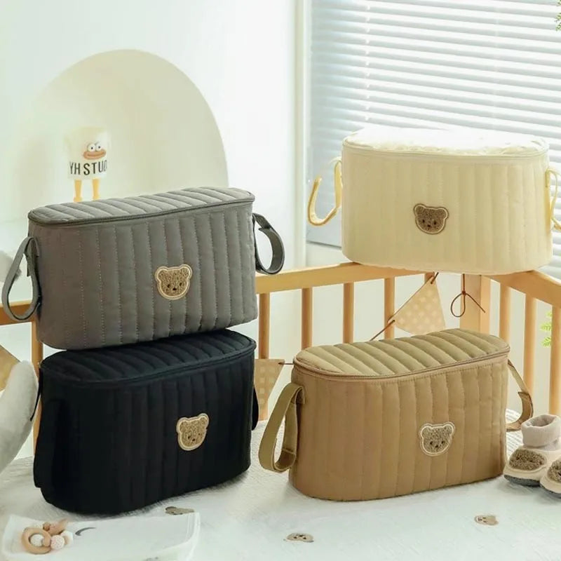 Mom Bags Korea Cute Bear Portable Multifunctional Stroller Diaper Bag Soft Maternity Storage Bags Baby Diaper Bag