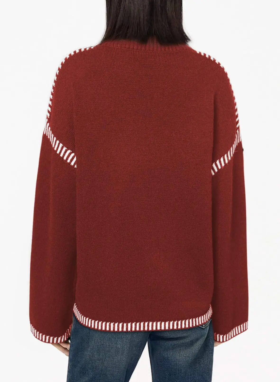 Strickwaren Damen Kleidung Sueter Roupas Femininas Damen Winter Strickpullover Rundhalsausschnitt Lose Lange Ärmel Herbst Mode 2025