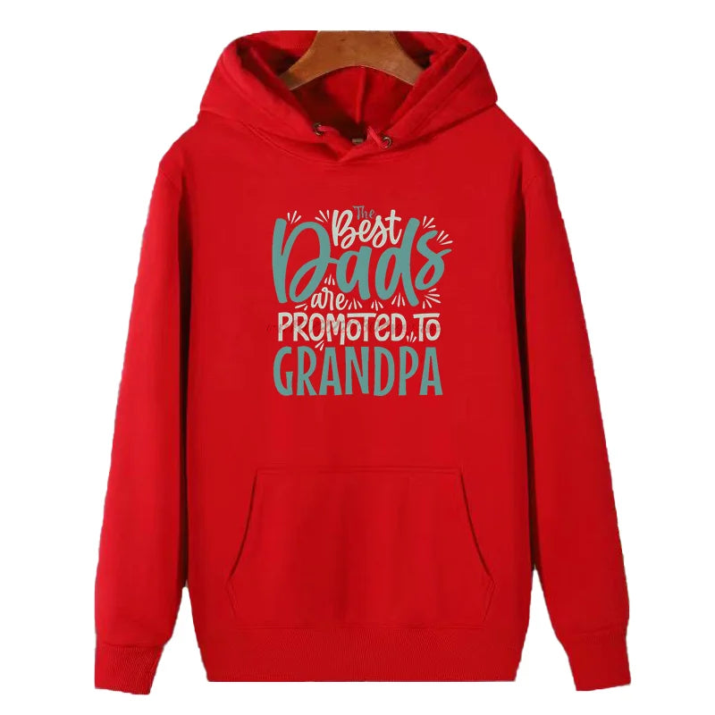 Die besten Väter werden zum Opa befördert. Lustige grafische Kapuzenpullover, dicker Winterpullover, Kapuzenpullover, Herren-Sweatshirt