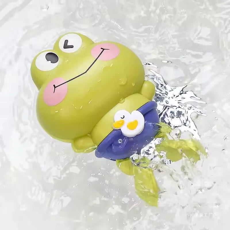 Aufziehbares Schwimm-Frosch-Badespielzeug für Kleinkinder, ohne Batterie, formfreies ABS-Montessori-Wasserspielzeug für Kinder