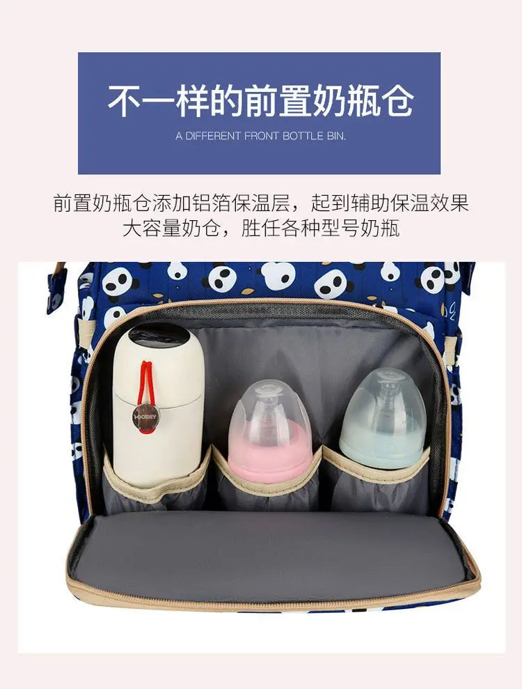 Mama Wickeltaschen Babybett Mutter Große Kapazität Windel Milchflasche Rucksäcke mit Wickelunterlage Praktische Baby-Stilltaschen Geschenk