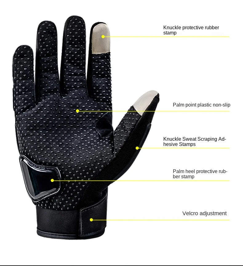 Sommer Motorrad Atmungsaktive Vollfinger Handschuhe Leder Schutzausrüstung Dirt Bike Sport Racing Reithandschuhe