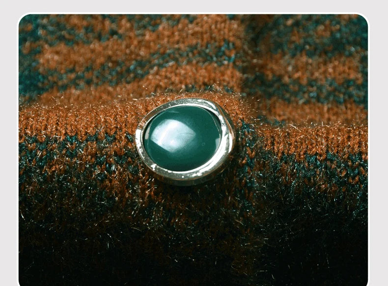 Strickjacke für Ältere Frauen mit Umlegekragen, Karomuster, Dick, Warm, mit Knöpfen, Wintermantel für Mütter und Großmütter