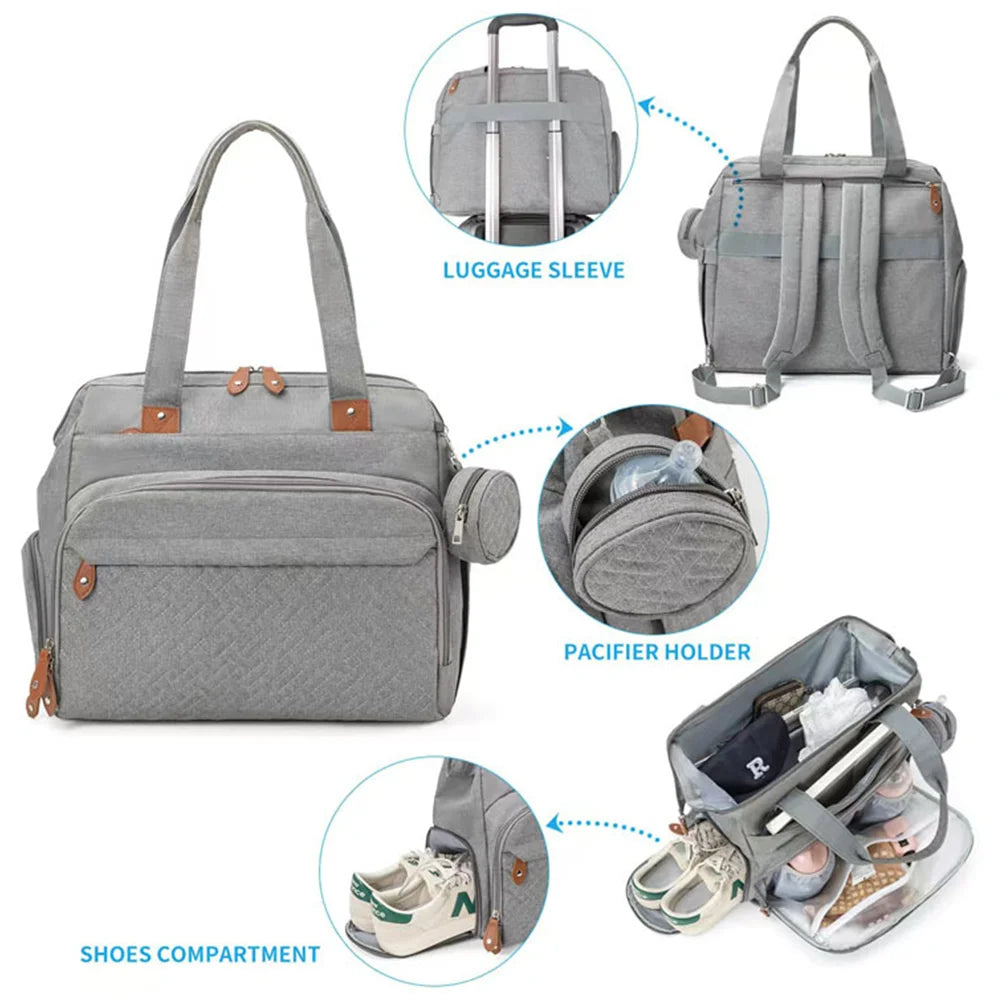 PANGDUBE Large Backpack for Mom and Dad, Baby Diaper Bags with Pacifier Pocket, Diaper Bag for Babies, Maternity Backpack for Mom