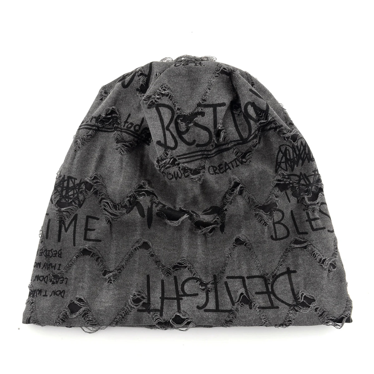 Beanie-Mütze mit Buchstaben-Aufdruck für Damen und Herren, Vintage-Design im Distressed-Look  Wasteland Style Frühling Sommer Warmer, mit Fleece gefütterter Winter
