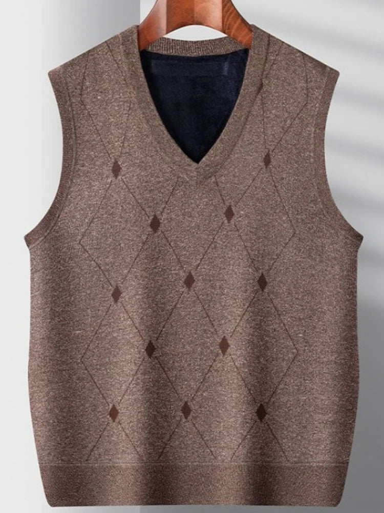 Herren-Strickjacke im Herbst-Winter-Stil, verdickt, für ältere Menschen mittleren Alters, gemütlicher Pullover mit offener Vorderseite, Opa-Papa-Stil