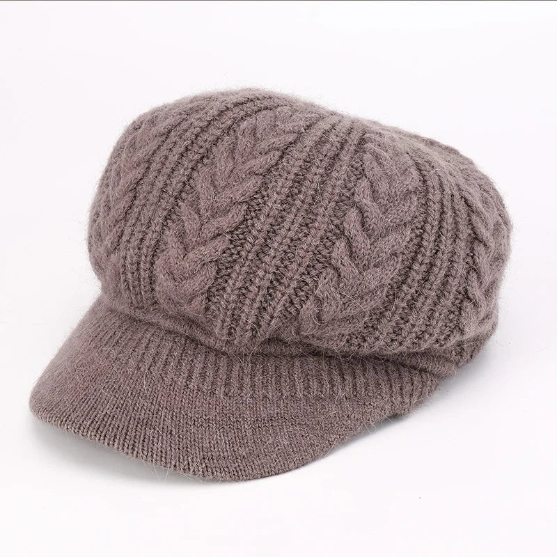 Oma Herbst und Winter gestrickte Wollmütze Entenzunge warme Beckenmütze mittleren Alters und ältere Mutter mit Samt ältere Mütze