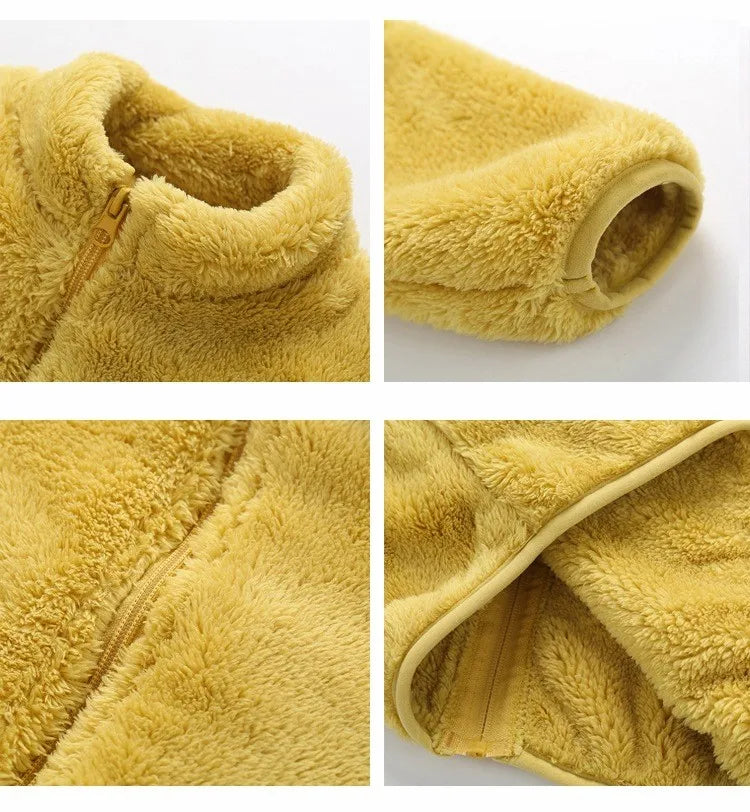 Einfarbig Mode Kinder Plüsch Mantel Herbst Winter Warme Baby Mädchen Junge Casual Jacke Mantel Kinder Kleidung Kleinkind Oberbekleidung