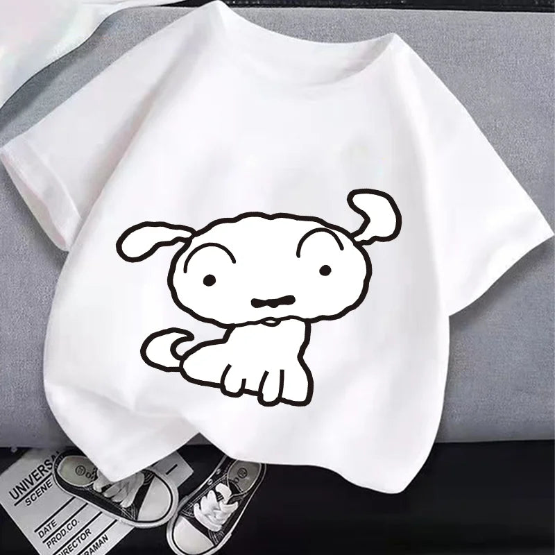 Crayon Shin-chan Dad Mom T-Shirt Kids Tops Adults Boy Girl Summer Parent-Child Clothes T-Shirt Family Partner Look Anime Gift