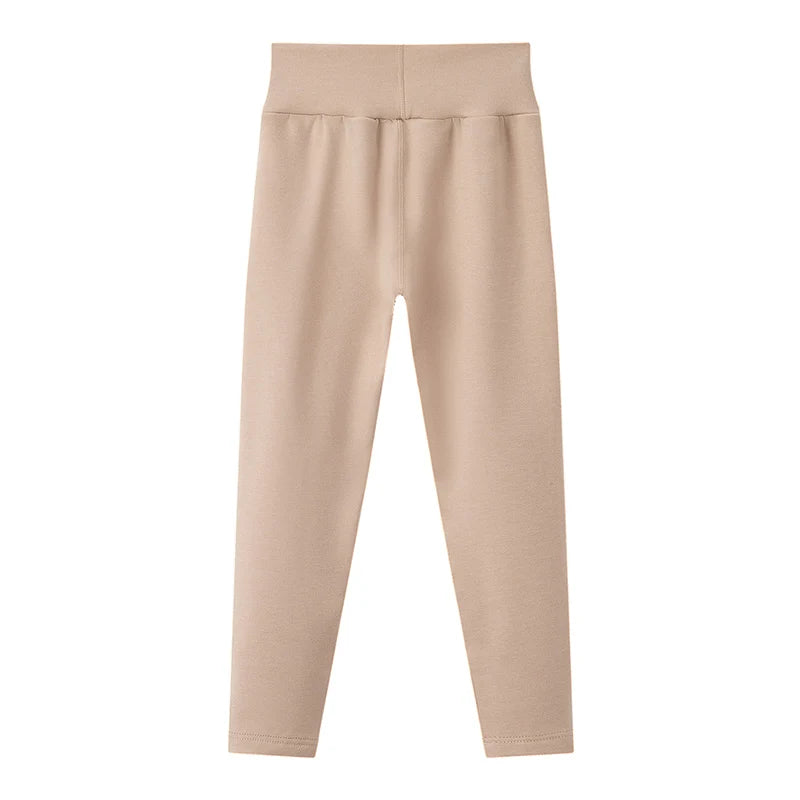 3/1-teiliges Set für Herbst und Winter, Kinder, einfarbig, mittelhohe Taille, dicke Leggings, Jungen und Mädchen, Fleece, warme Freizeithose