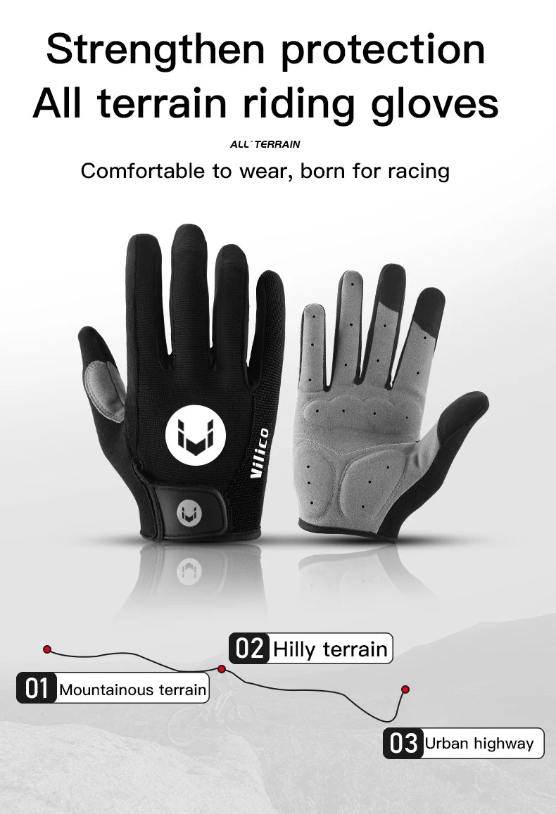 Herbst Winter MTB Radfahren Lange Finger Handschuhe Nicht-Rutsch Verschleiß Shock Proof Atmungsaktive Touchscreen Fahrrad Motorrad Handschuhe Männer