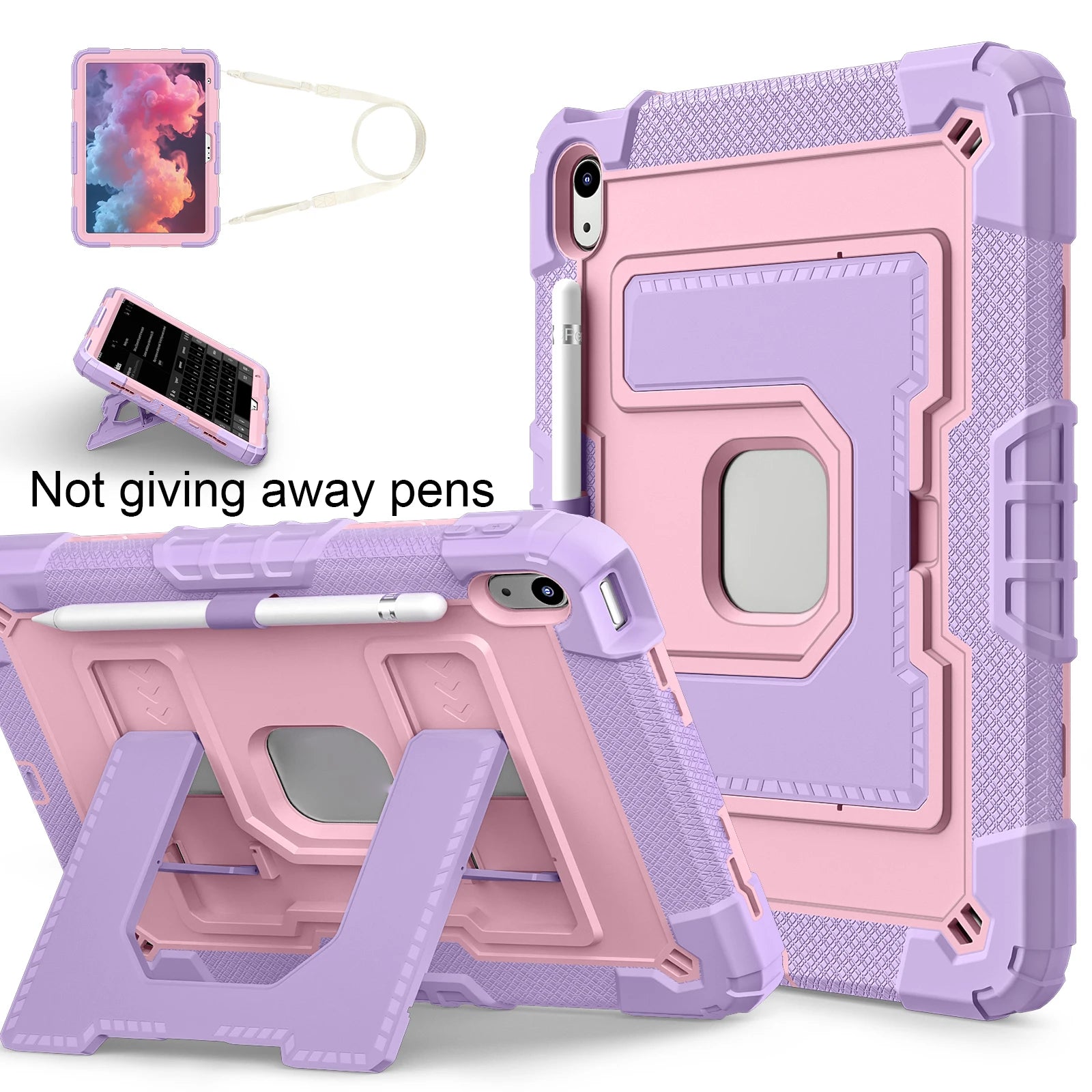 Robuste Armor-Kinderhülle für iPad 10. Generation Air 5 4 10.9 Air 11 2025 13 2024 10.2 8. 9. Generation 9.7 Tablet-Ständer Stoßfeste Schutzhülle