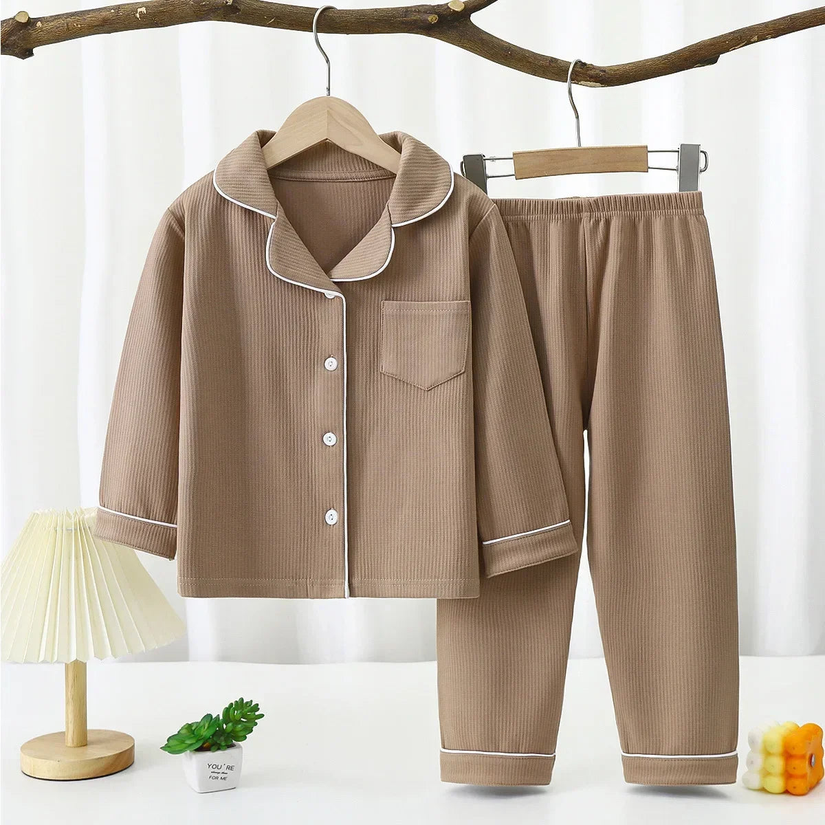 2024 herbst Winter Kinder Pyjama Sets Einfarbig Nachtwäsche für Kinder 1-16 jahre Teen Pyjamas Jungen Mädchen Loungewear Baby kleidung