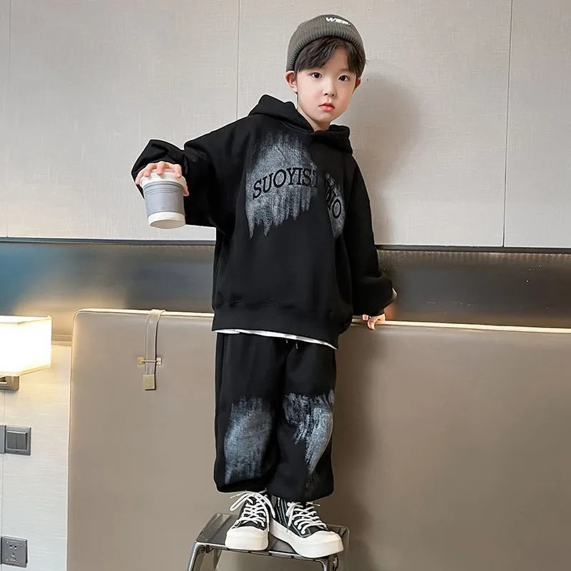 Hoodies Set Koreanische Kinder Kleidung Kinder 4 7 Jahre Kleidung Kinder Von 8 12 Top Bottom Jungen junge Herbst Winter Kind