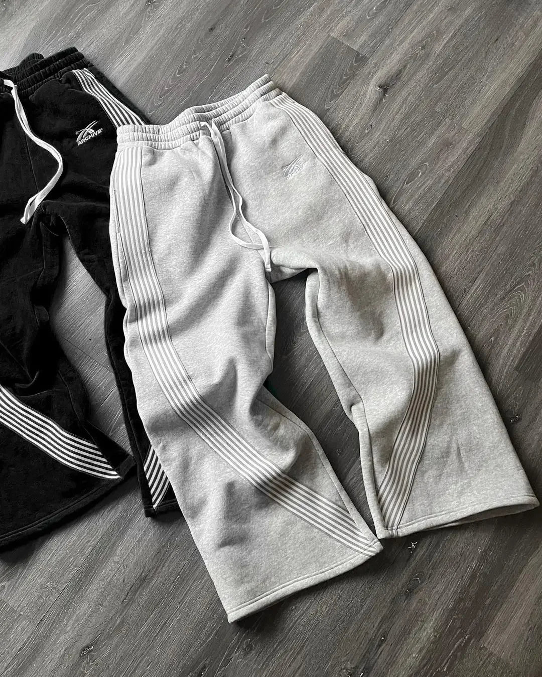 Y2k Graue Freizeithose Vintage Funktionelle Taktische Herren Damen Premium Jogging Hose mit weitem Bein Kordelzug Streetwear Jogginghose
