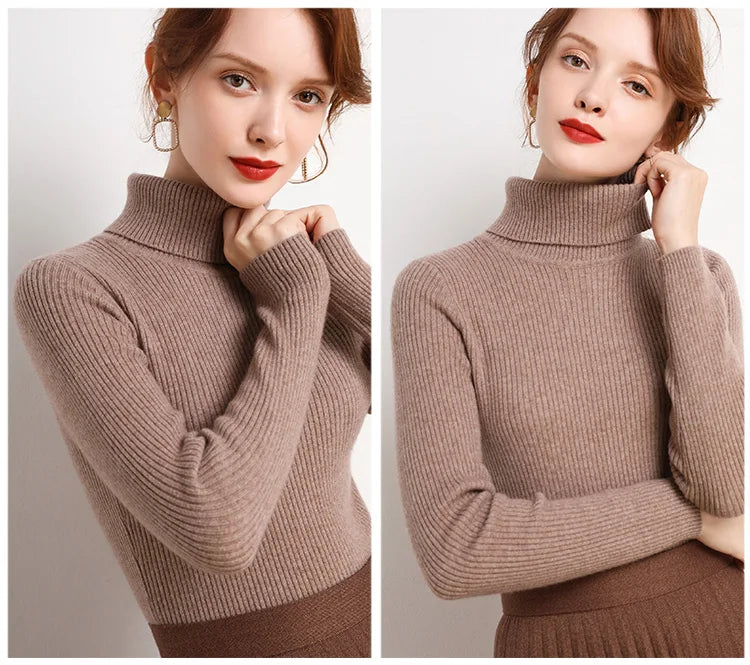 Heliar Damen-Herbstpullover mit Rollkragen, gestrickte, weiche Pullover, Kaschmirpullover, einfache, weiche Pullover für Damen, 2026, Herbst und Winter