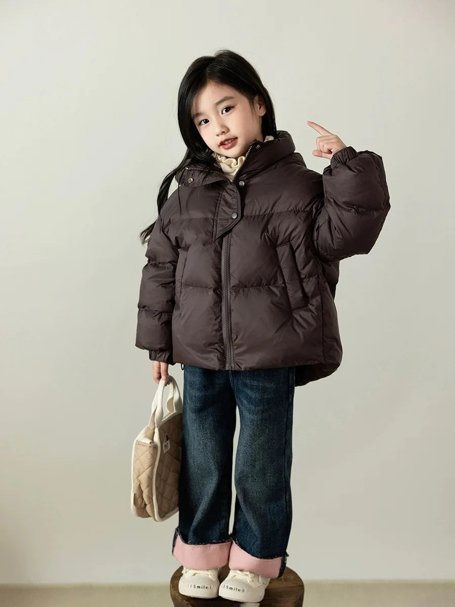 3 4 5 6 8 10 12 Jahre Mädchen Jacke Herbst Winter Neue Einfarbig Dicke Warme Mit Kapuze Zipper Mantel für Teen Kinder Daunen Baumwolle Outwear