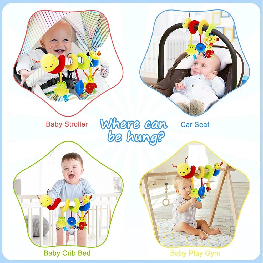 Niedliche Aktivität musikalische Spirale Krippe Kinderwagen Autos itz Reise hängen Spielzeug Baby Jungen Mädchen Rasseln Spielzeug